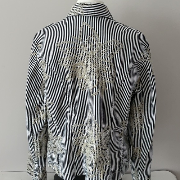 Striped Embroidered Jacket - Picture 7 of 11